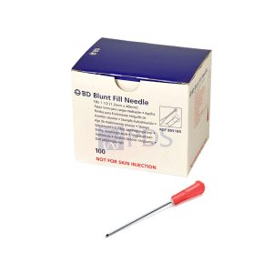 Aguja de carga punta roma bd blunt fill de 18 g 1,25 mm x 25 mm caja de 100 uds